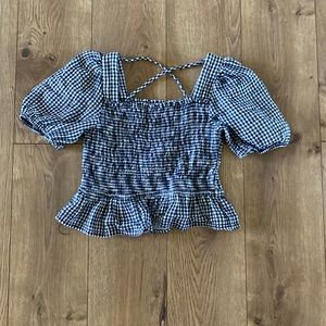 Beautiful gingham girls blouse